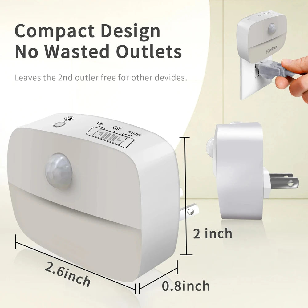LED Night Light Motion Sensor EU Plug Lamp