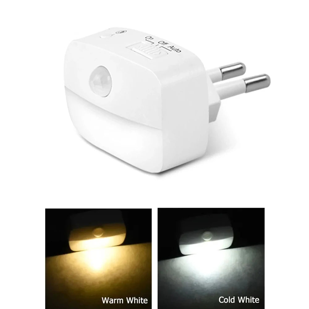 LED Night Light Motion Sensor EU Plug Lamp