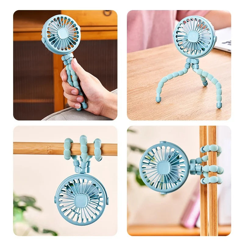 Multi-Functional USB Rechargeable Octopus Mini Fan